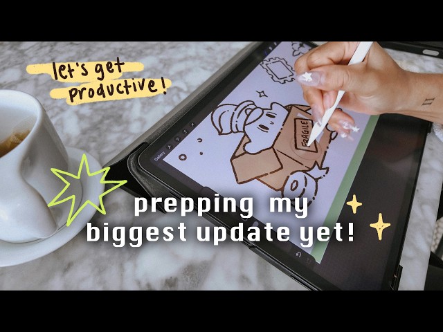 studio vlog 🌱 designing new stationery, sticker sheets, and getting sh*t done!