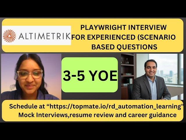Playwright Automation Interview for Testers | QA Automation Interview | Playwright Tutorial