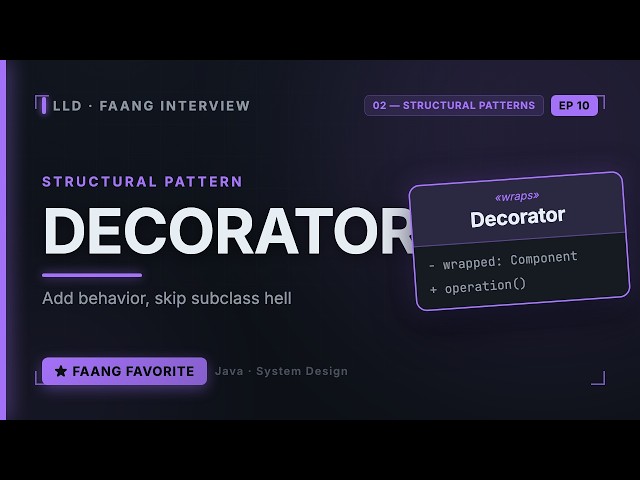 Decorator Pattern in Java | Add Behavior Without Subclassing | LLD Interview | Low Level Design