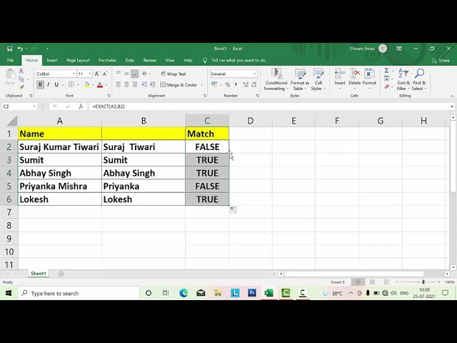 How to Use Exact formula in Microsoft Excel@COMPUTEREXCELSOLUTION
