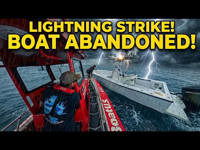 Lightning Strike! Sheriff Rescued Passengers And the Boat Was Left Offshore Abandoned! #boating