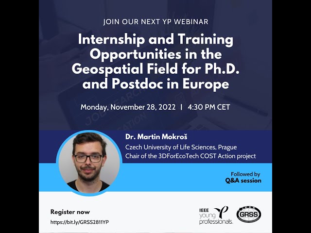 Internship and Training Opportunities in the Geospatial Field for Ph.D. and Postdoc in Europe
