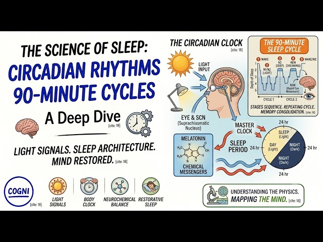 The Science of Sleep | Circadian Rhythms & 90 Minute Sleep Cycles Explained | Cogni