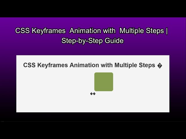 CSS Keyframes Animation with Multiple Steps | Step-by-Step Guide
