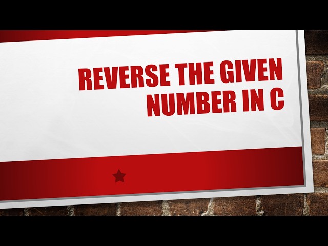 reverse integer using c