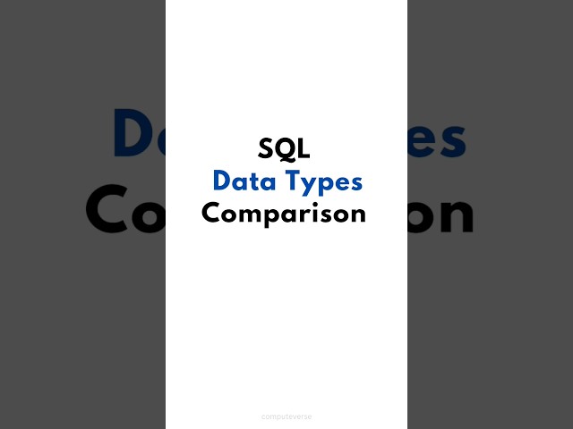 📌SQL Data Types Comparison 📌