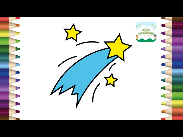 How To Draw A Shooting Star Step By Step | Easy Shooting Star Drawing