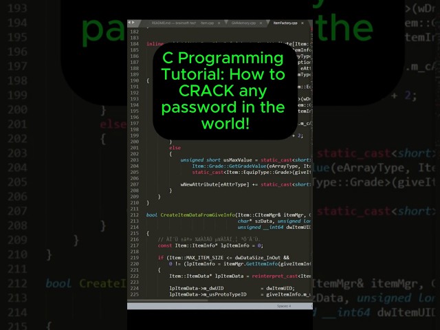 C Programming Tutorial: How to CRACK any password in the world!