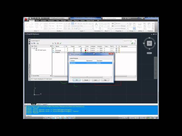 Autocad Tutorial; Basics Pt6 How to use Layers, Layer Manager