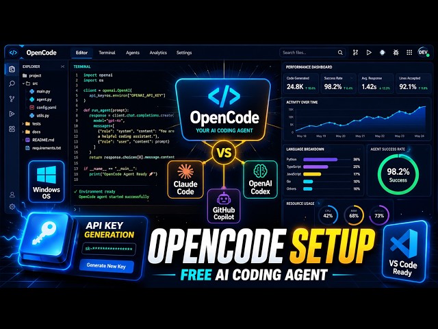 Install Opencode on Windows | Complete Step-by-Step Guide | VS Code | Terminal | AI Coding