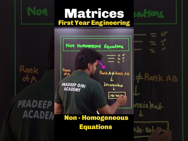 Matrices - Non Homogeneous Equations|FE Engineering