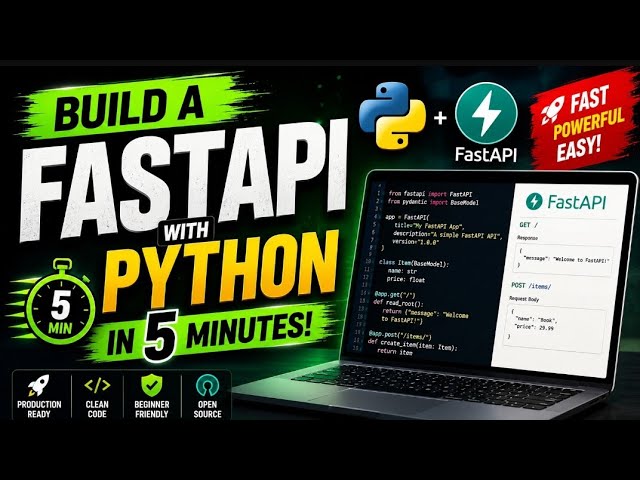 Build a Fast REST API in 5 Minutes | Python FastAPI Tutorial (2026)