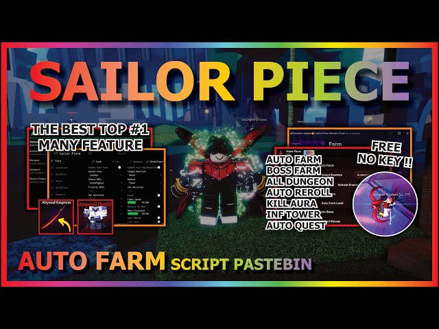 SAILOR PIECE Script Pastebin 2026 AUTO FARM, INFINITE TOWER, DUNGEON, BOSS, KILL AURA (NO KEY) 🗡️🍀