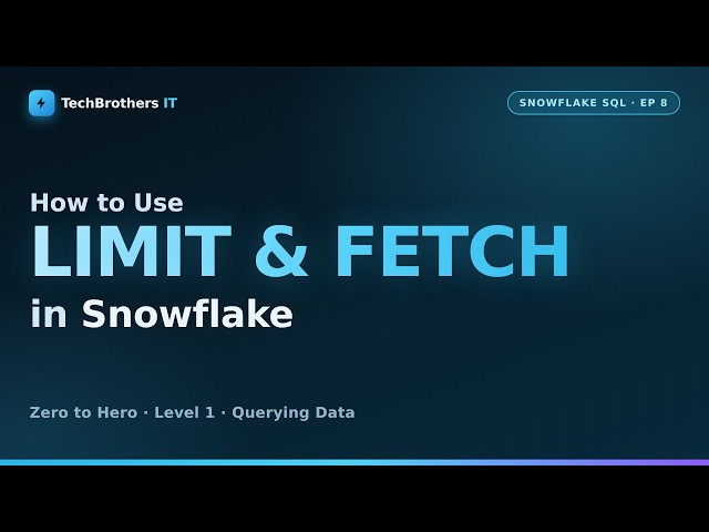 TOP 3 Is NOT the Top 3 | LIMIT, TOP, FETCH & OFFSET in Snowflake | Snowflake SQL Tutorial #8
