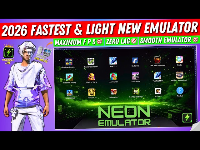 NeOn - World Fastest & Light Best Emulator For Free Fire Low End PC | Bluestacks 5 Lite New Emulator