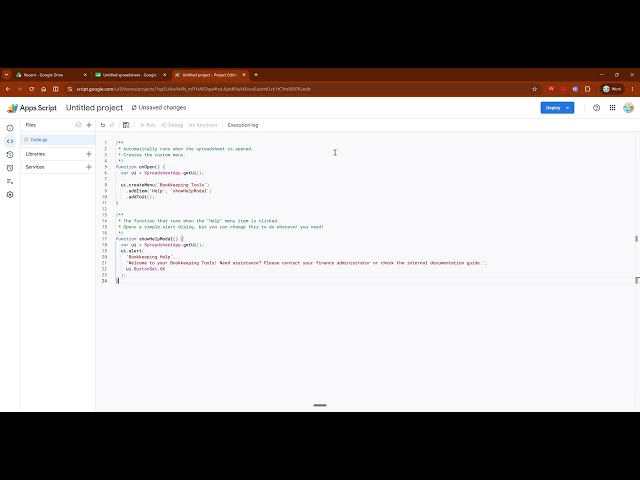 google still has not connected gemini to google apps script editor Recording made 2026 06 27