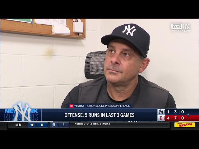 Aaron Boone on offensive woes in Boston