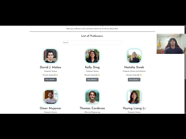 CS50 Final Project: RateMyProf – An AI-Powered Professor Rating Platform