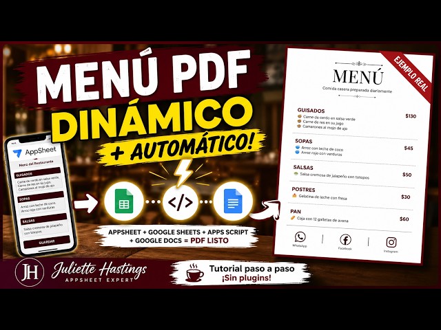 Cómo Crear un Menú PDF Dinámico y Automático para Restaurante | AppSheet + Apps Script 🚀