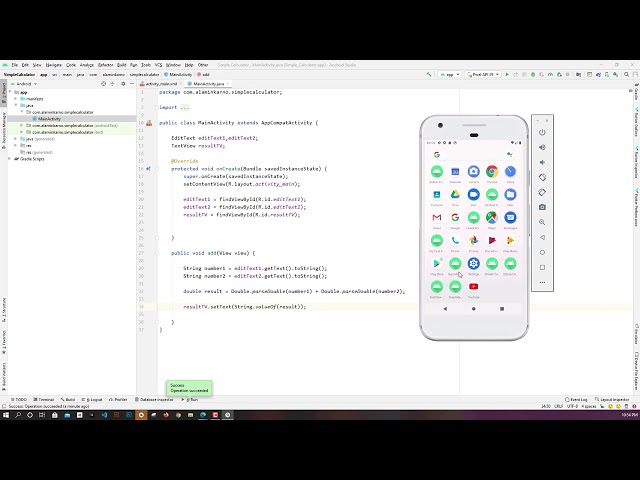 Simple basic calculator app using Android Studio Bangla Tutorial