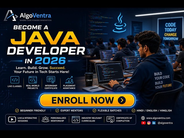 Become a Java Full Stack Developer | Enrollment Open | Learn Java, Spring Boot & React | AlgoVentra