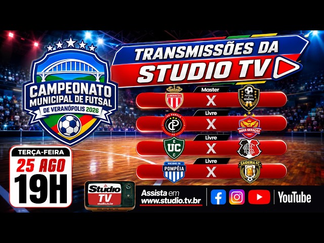 AO VIVO | 5ª Rodada do Campeonato Municipal de Futsal de Veranópolis 2026 | Studio TV
