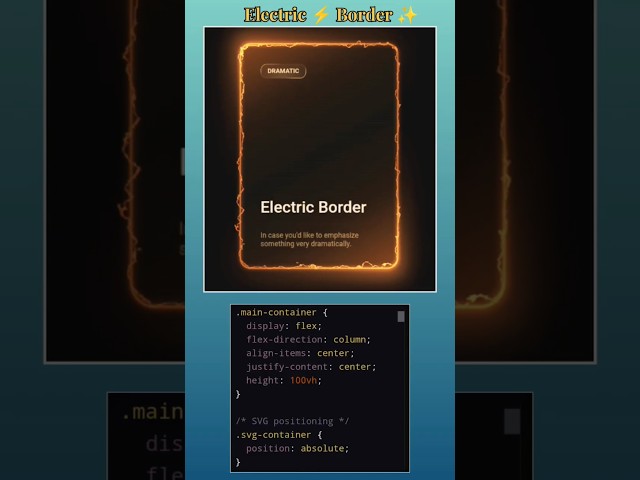 ⚡Day-3 | Electric Border Animation | CSS🔥 Source Code in Discription #cssanimation