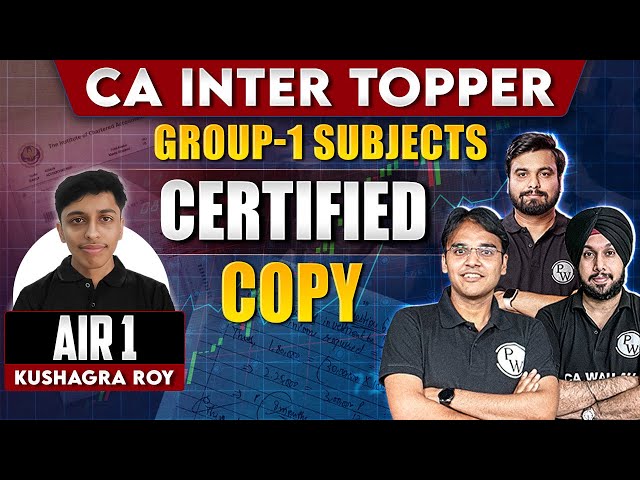 CA Inter AIR-1 (Kushagra Roy) Certified Copy Analysis 📃📃|| CA Inter Group-1