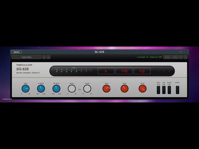 Temecula DSP SG-626 Extreme Settings showing the rebuilt analog / DAC emulation #temeculadsp #reverb