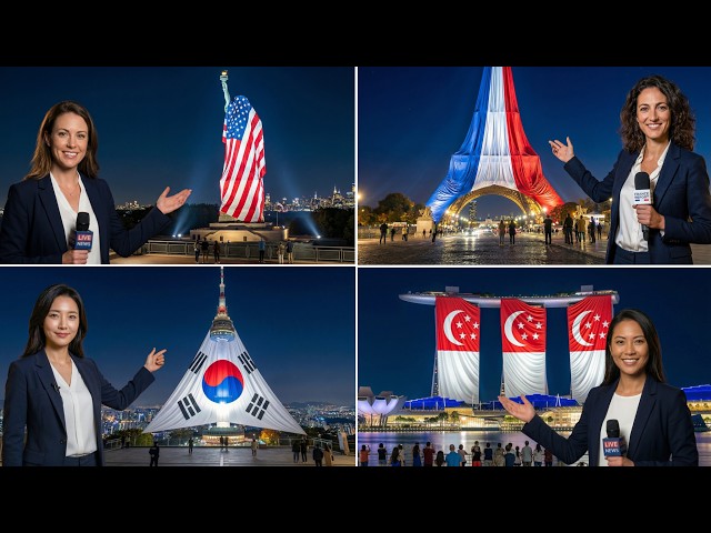Which Landmark Was Under the Flag? 🌍🏛️ AI ASMR Compilation