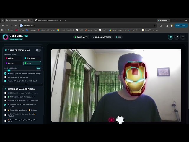 Hand Gesture Controlled Iron Man Interface | OpenCV & MediaPipe