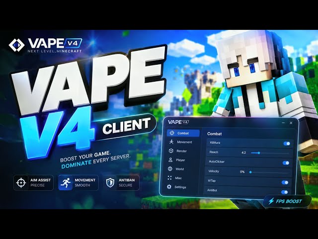 Free Vape V4 - Best Ghost Minecraft Hacked Client for PvP in 2026! (1.8.9 - 1.21.11+) ⚡