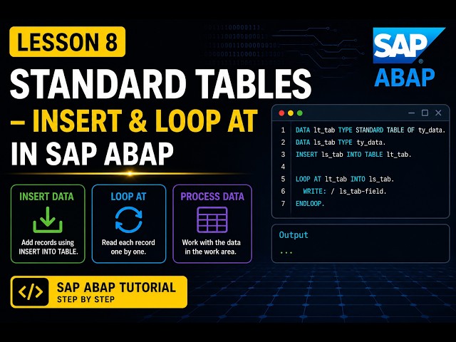 SAP ABAP Tutorial #8 for Beginners | Standard Tables Explained