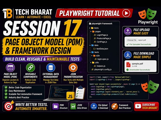 Page Object Model (POM) Framework | File Upload/Download | Real-Time Project | Session 17| 2026