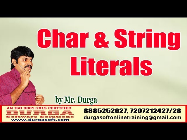 Java 11 Tutorials |   Java Char & String Literals | by Durga Sir