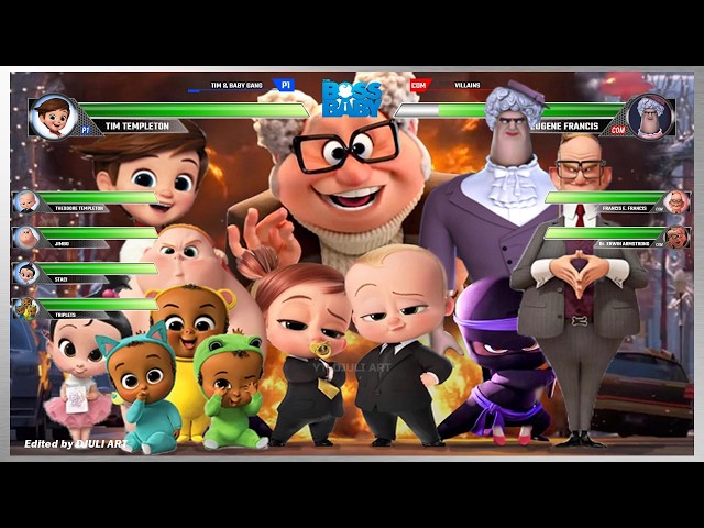 Boss Baby All Fight WITH HEALTHBARS