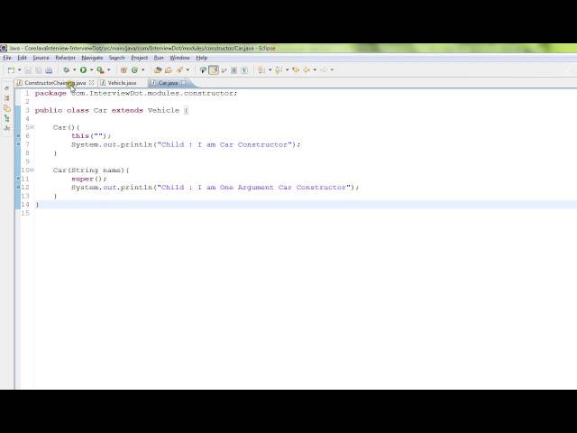 CONSTRUCTOR CHAINING IN JAVA EXAMPLE DEMO