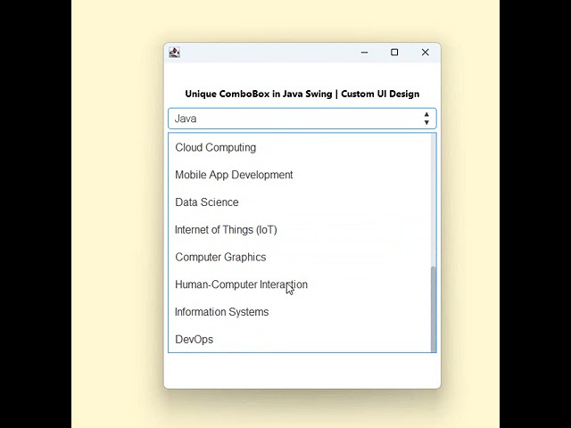 Modern Custom ComboBox in Java Swing | Stylish Dropdown Menu UI Design