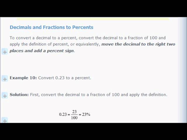 Algebra 1-5 Review of Decimals and Percents
