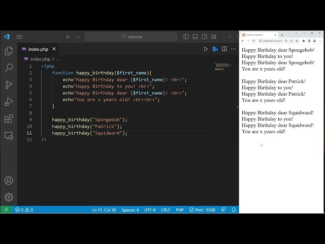 PHP functions explained