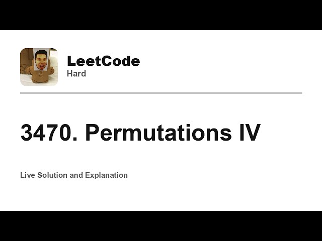 3470. Permutations IV (Leetcode Hard)