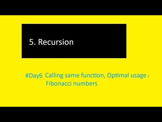 Fibonacci Numbers #day5 #fibonacci #recursion