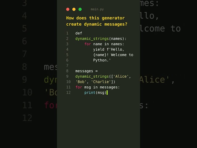 Python Generators + F-Strings = Mind-Blowing Magic! 🤯 #coding #python #programming