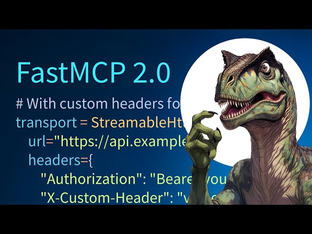 Configure FastMCP HTTP transport with custom authentication headers