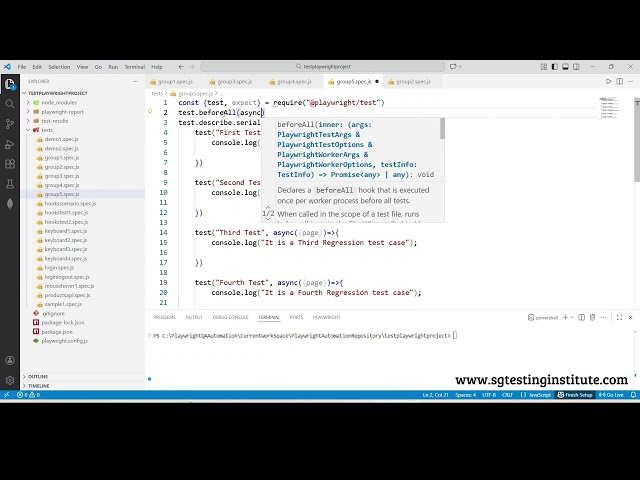 Playwright Javascript | Describe - Grouping the Tests