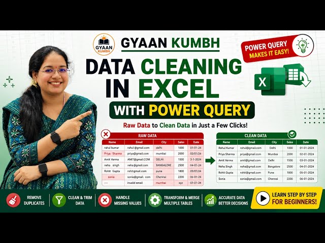 🔥 Data Cleaning | Convert Messy Excel Data into a Clean Table Using Power Query (Step-by-Step) Excel