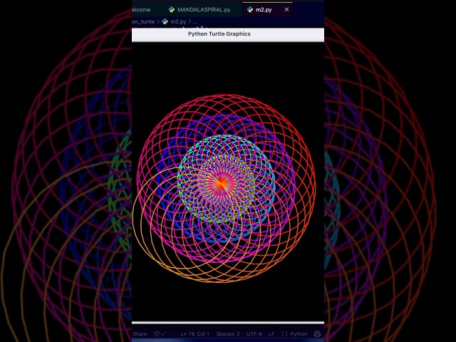This Geometry Is Made Using Python 🤯  #python #coding #pythonprogramming#turtlegraphics #shorts
