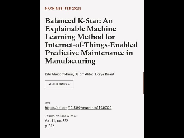 Balanced K-Star: An Explainable Machine Learning Method for Internet-of-Things-Enable... | RTCL.TV