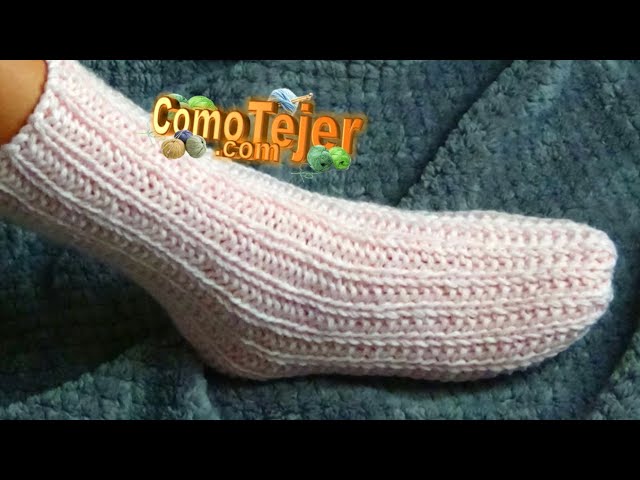How to Knit Easy Socks for Women and Men, Adult Size Slippers (L) 2 needles, knitting needles (1126)