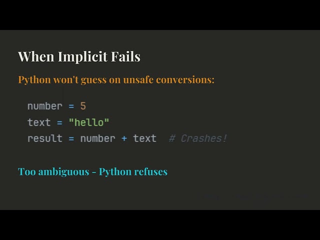 Implicit Conversions and Type Safety Errors in Python